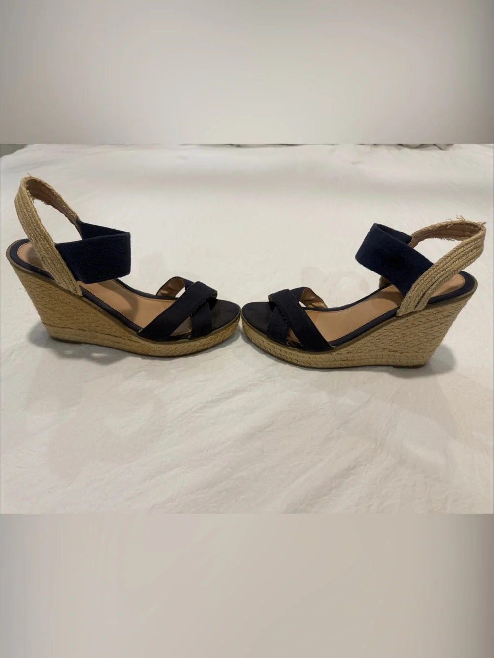 Merona Navy Espadrille Wedge Sandals with Braided Ankle Strap